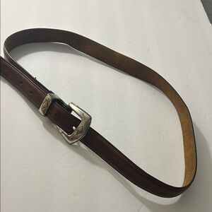 Western Onyx by Brighton Brown Genuine Leather Belt with Silver Buckle
